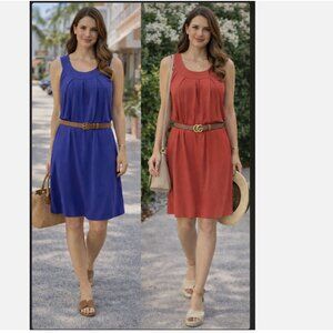 Vintage Y2K Forever 21 Womens Burnt Orange Navy Dress Medium